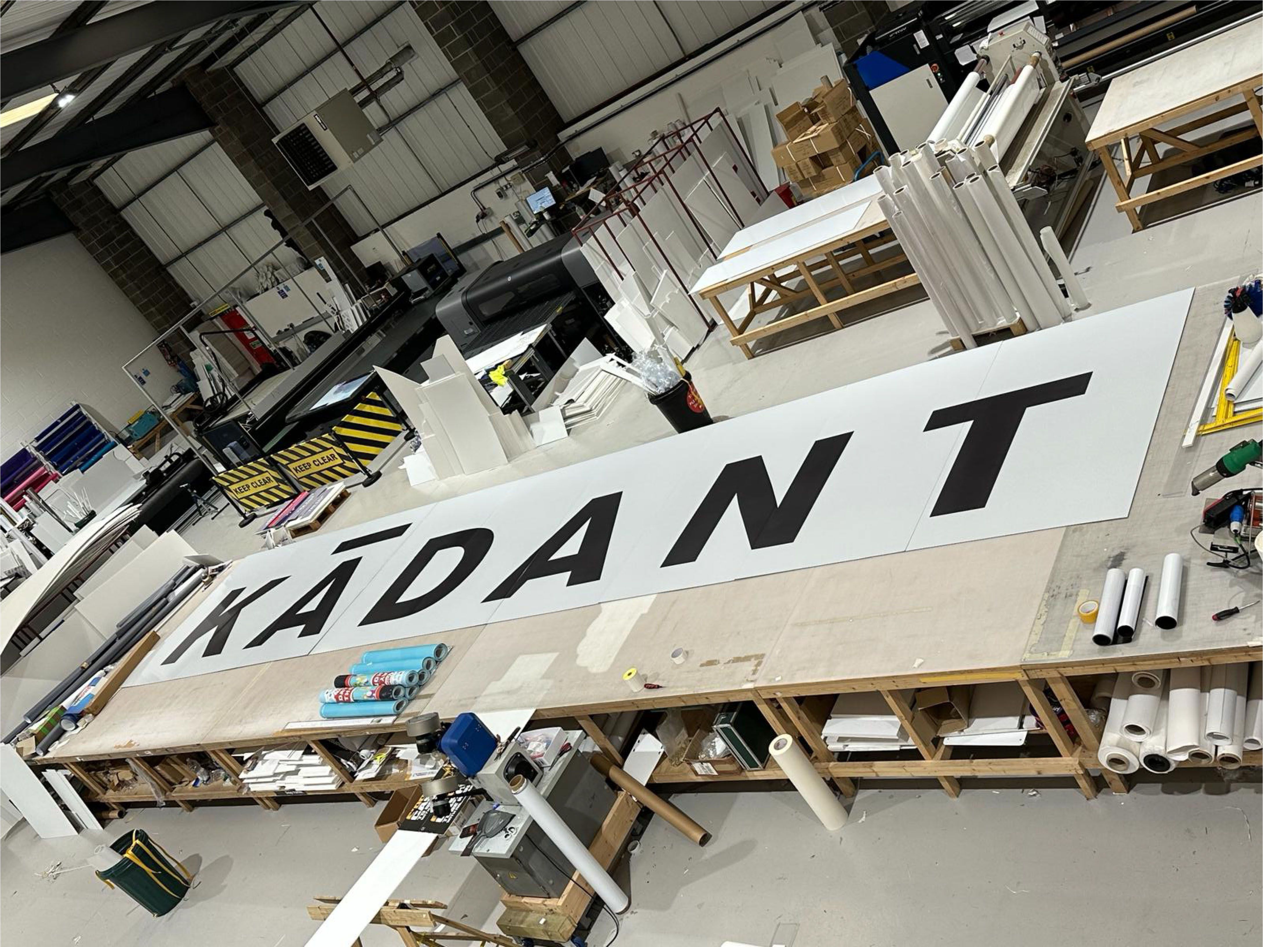 a photo of kadants sign in our factory